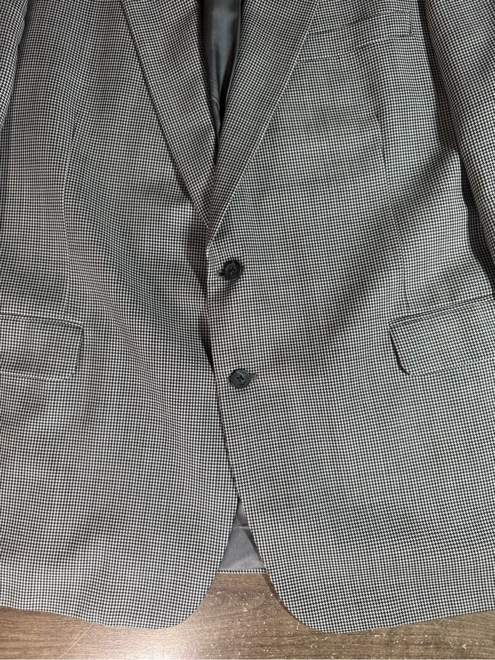 Vintage Tom James EC Men’s Sport Coat Blazer Houndstooth USA Hand Tailored 46R